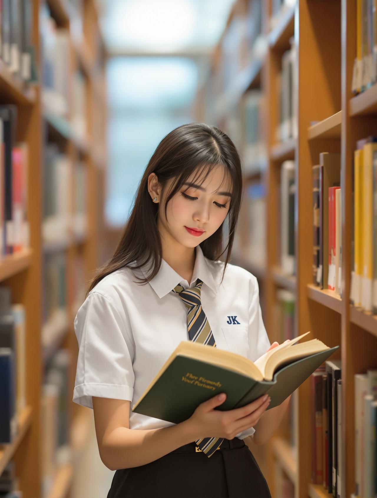 校园晨光·早读少女