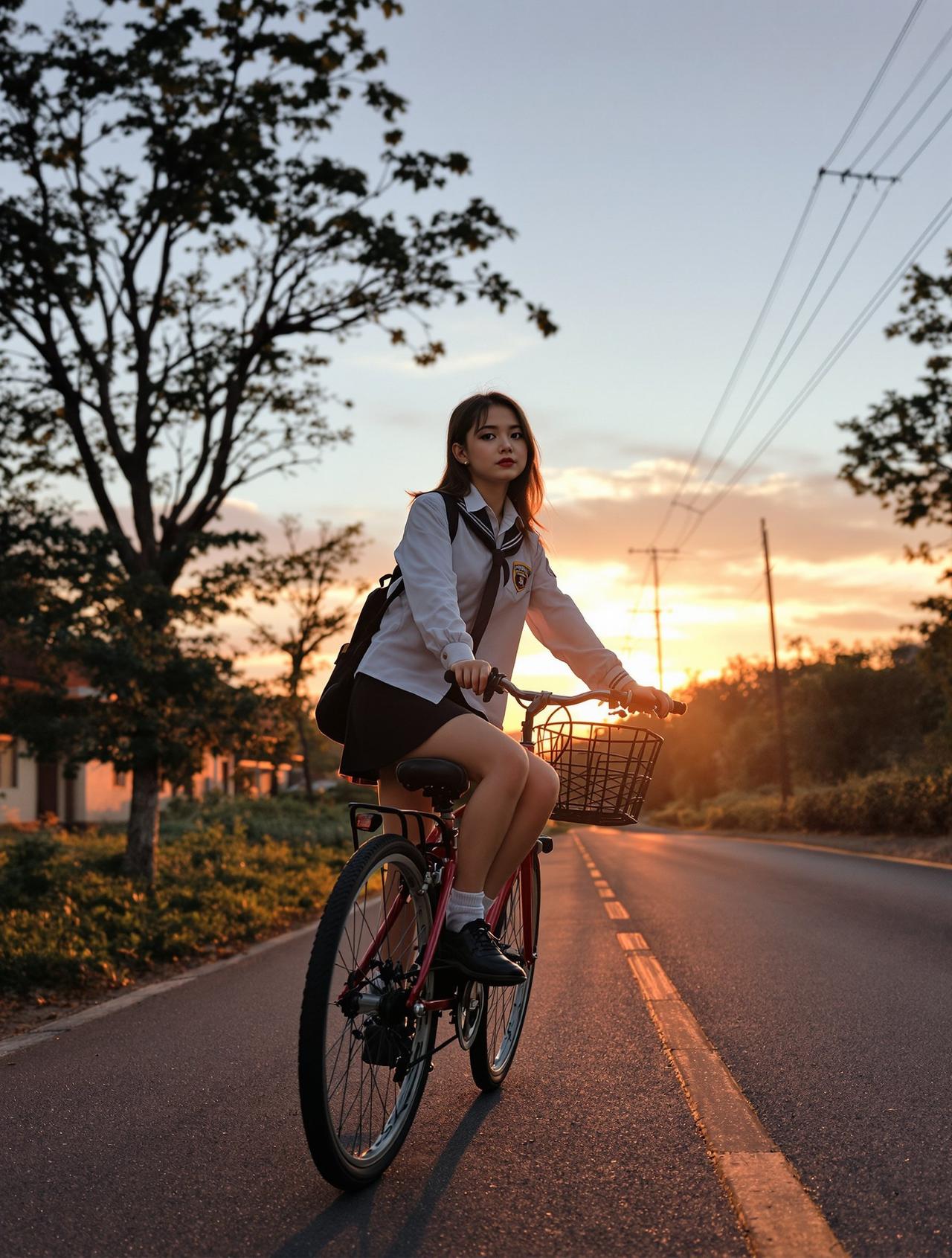 放学路·单车少女